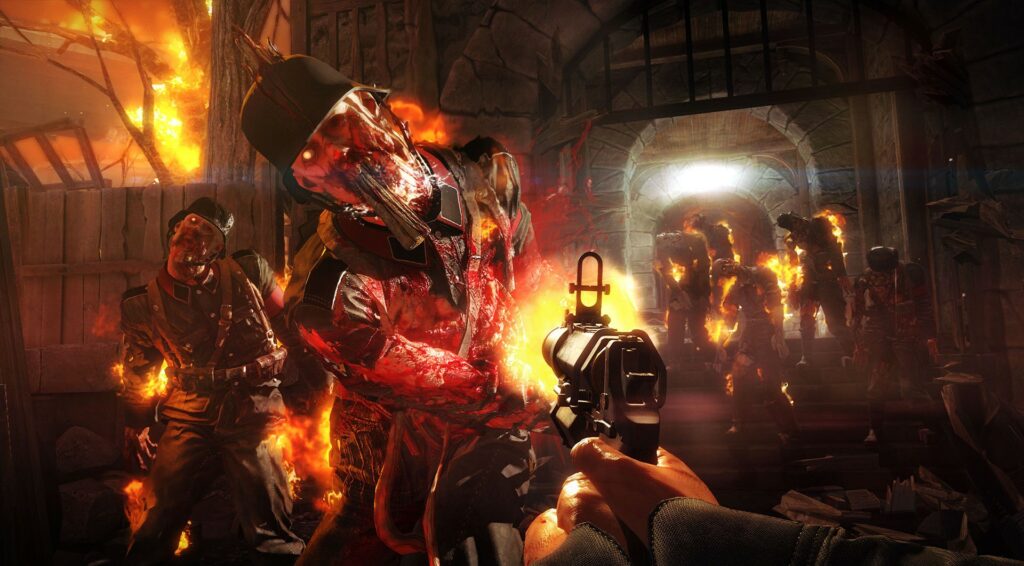 Wolfenstein: Old Blood hořící nácci