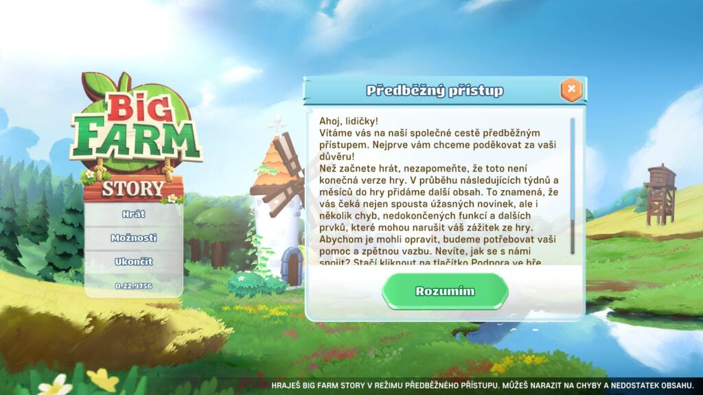 BIG FARM STORY předběžný přístup