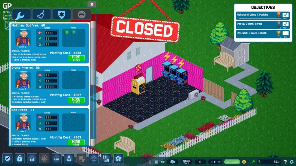 Arcade Tycoon – najímání zaměstnanců