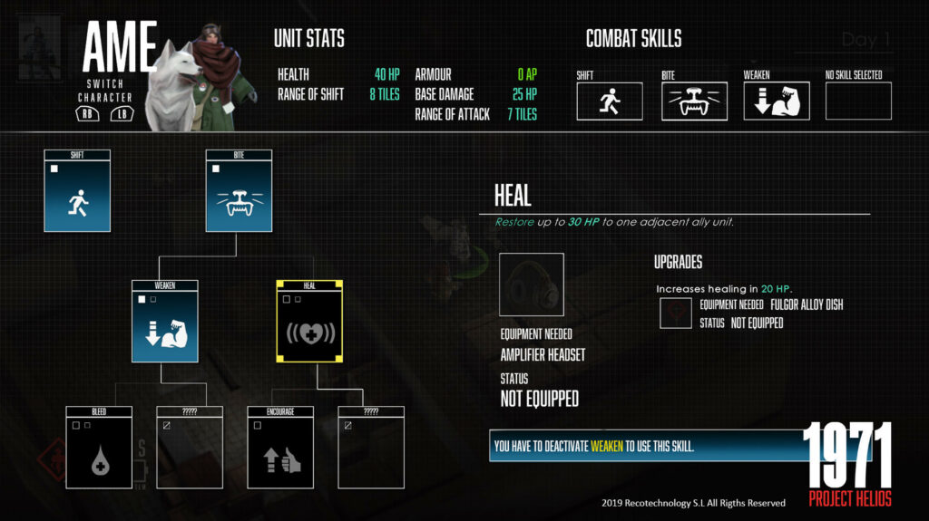 1971 Project Helios skills