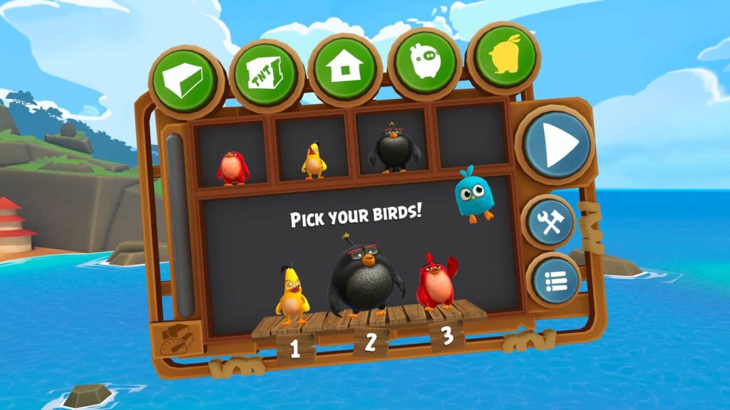 Angry Birds VR výběr ptáků
