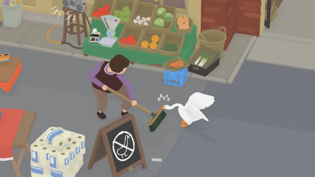 Untitled Goose Game – Boj o smeták