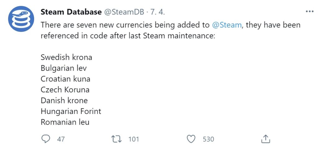 Steam koruna