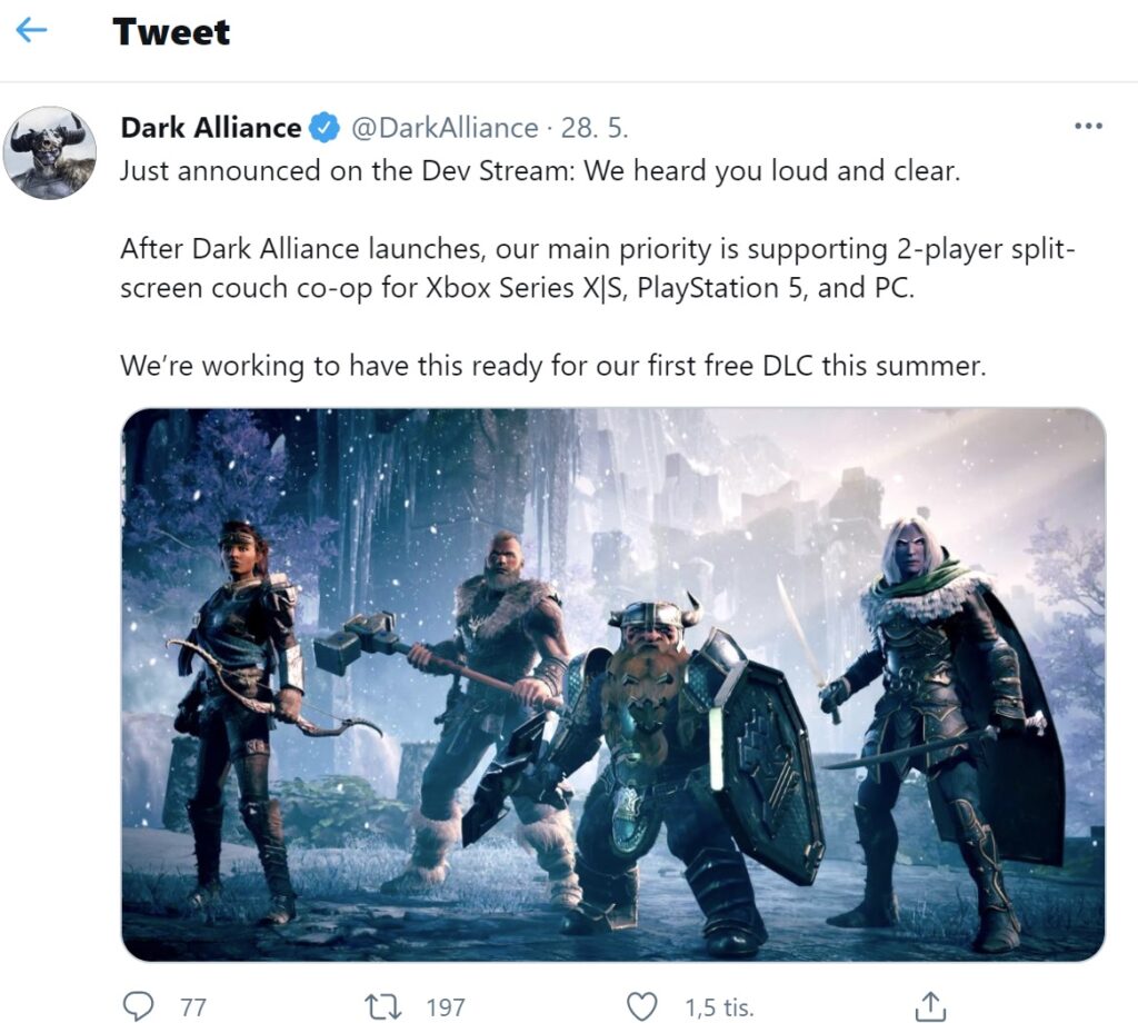 Dark Alliance Tweteeeni