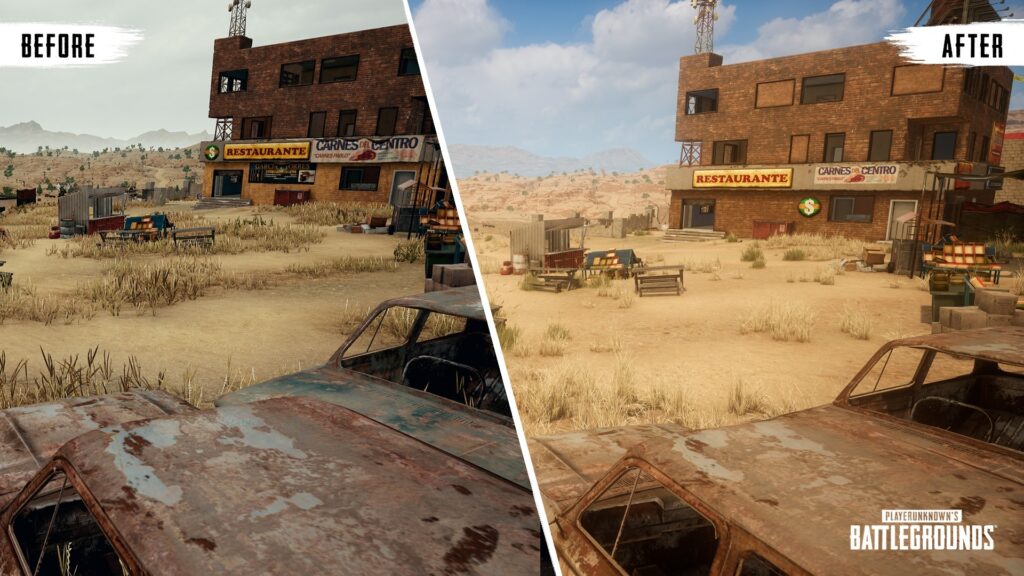 PUBG Miramar before after