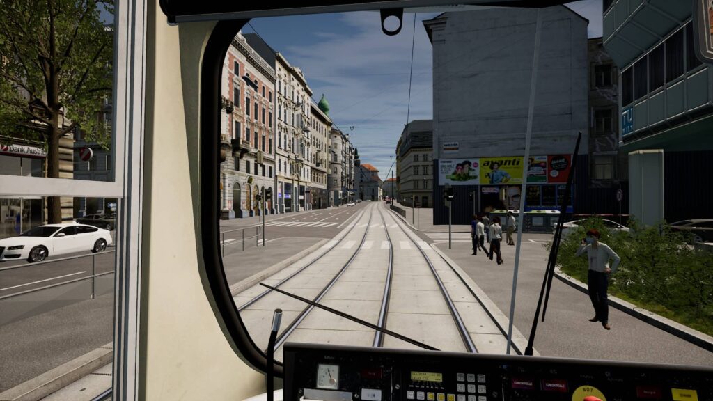TramSim - cestující s rouškou