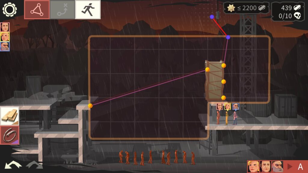 Bridge Constructor The Walking Dead – nelze stavět mimo vyznačená místa