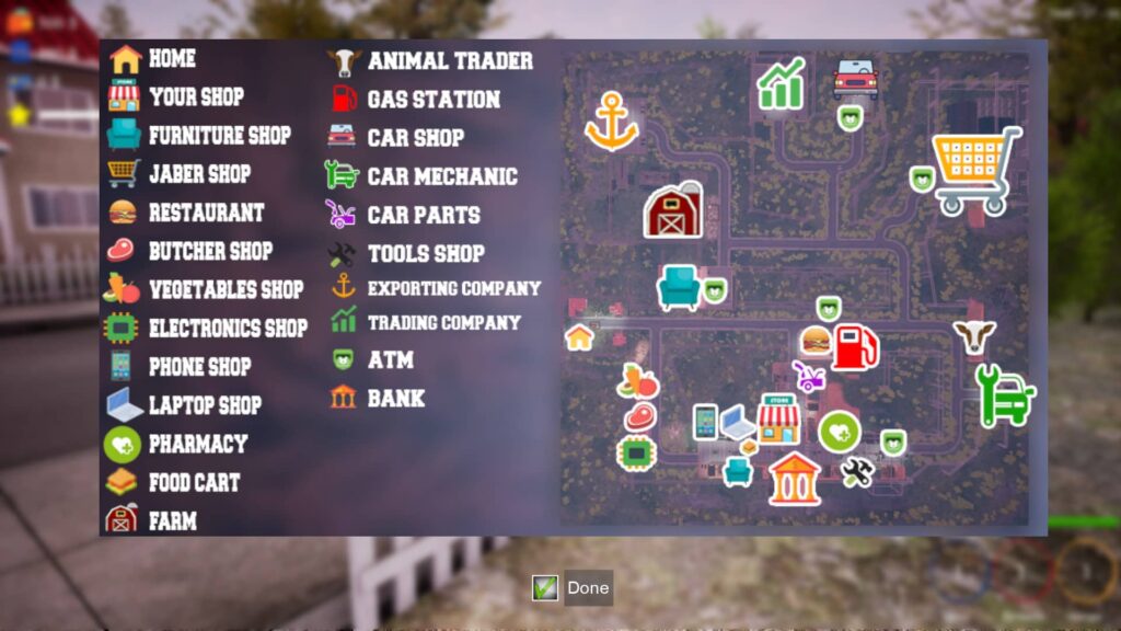 Trader Life Simulator - mapa