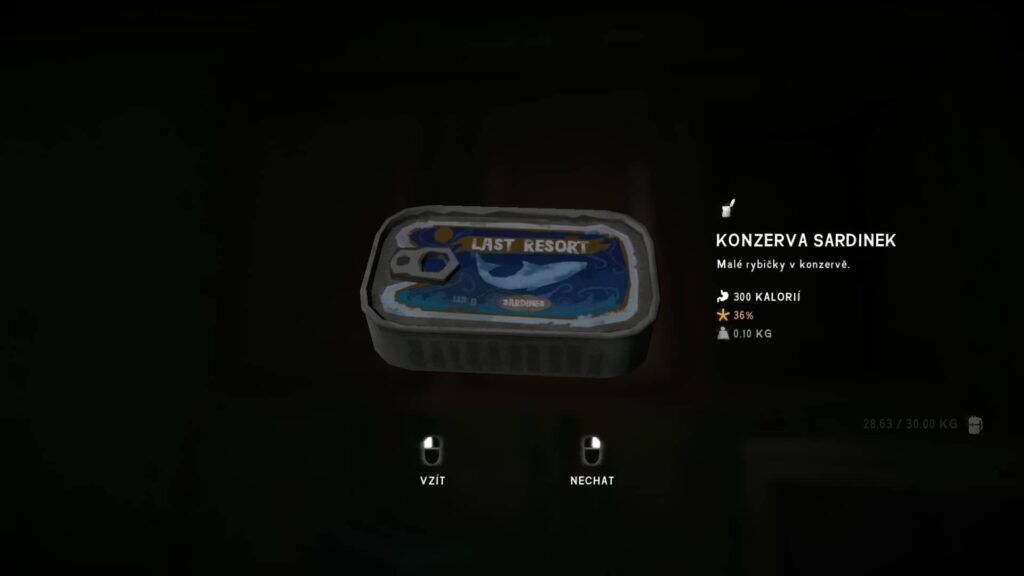 The Long Dark nález svačiny