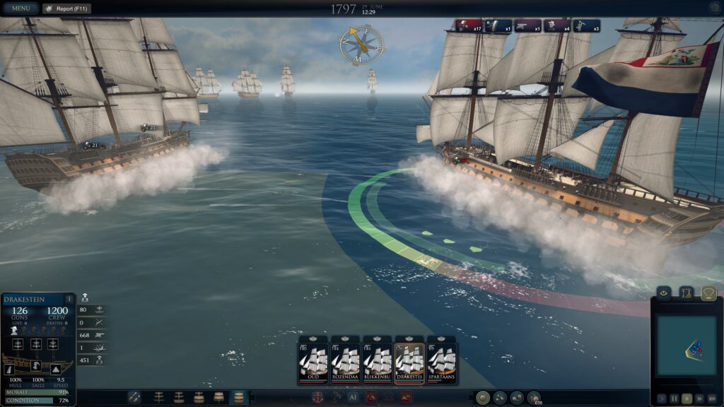 Ultimate Admiral Age of Sail naval battle