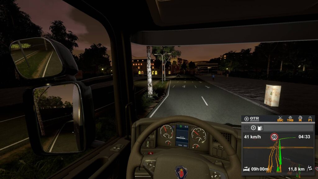 On The Road Truck Simulator - noční jízda
