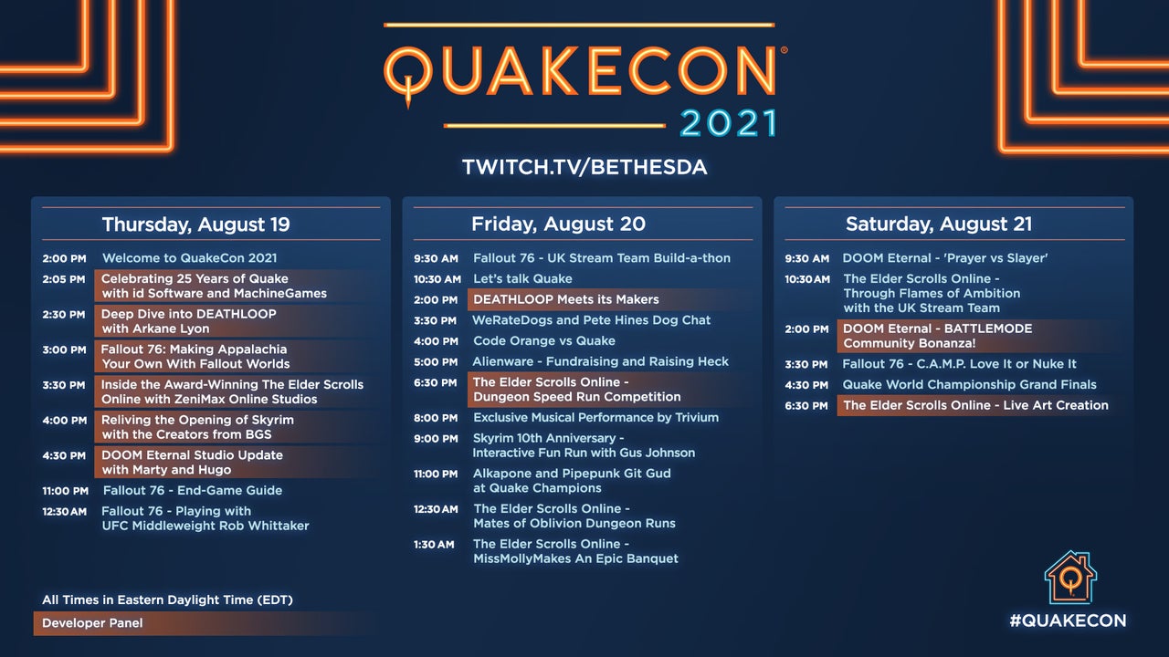 Quake – Schedule