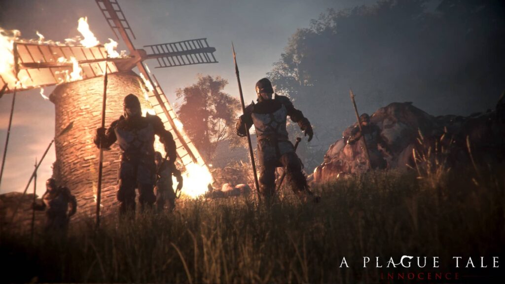 A Plague Tale Innocence - hořící mlýn