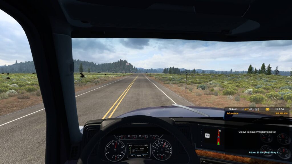 American Truck Simulator Wyoming - zvířata na louce