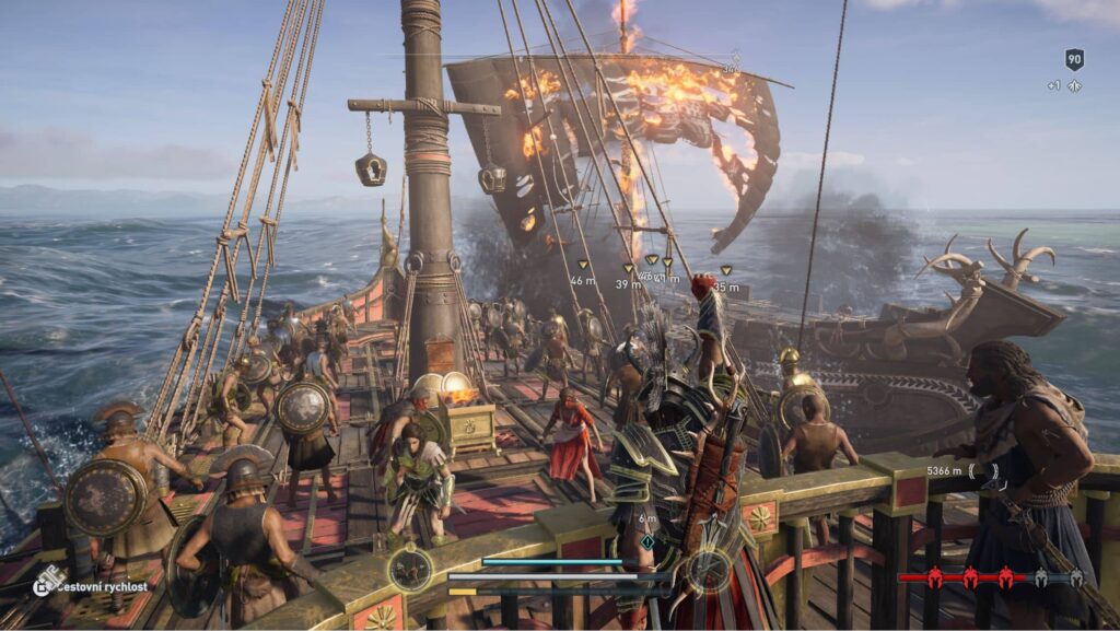 Assassin’s Creed Odyssey - hořící loď