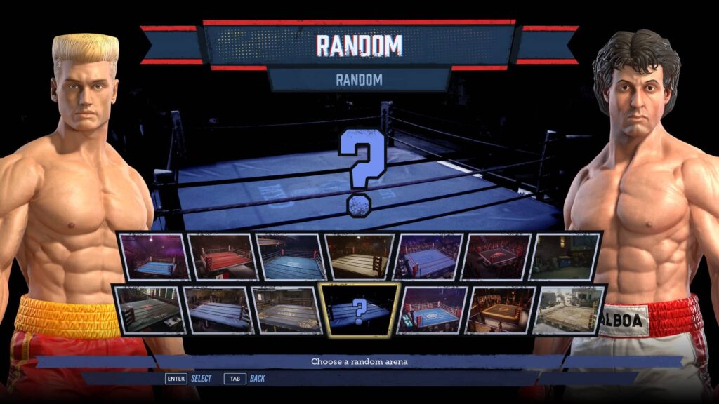 Big Rumble Boxing Creed Champions Výběr ringu