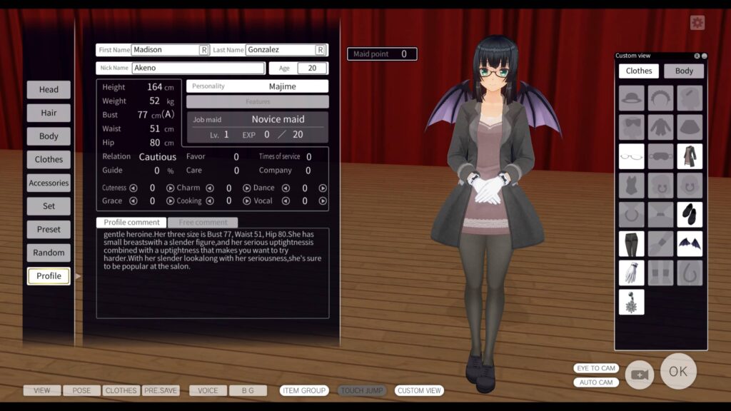 Custom Order Maid – úprava postav