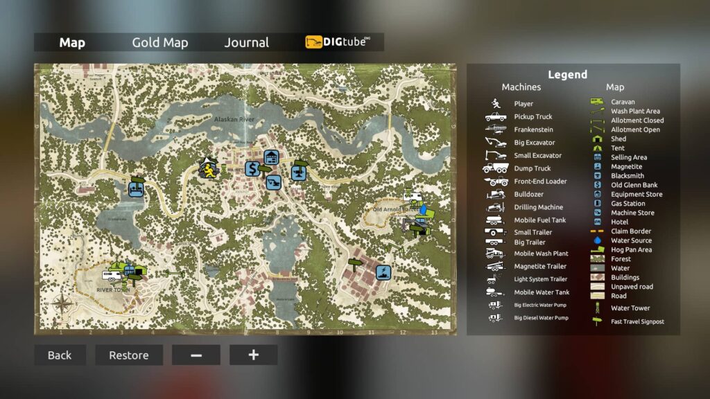 Gold Rush The Game mapa