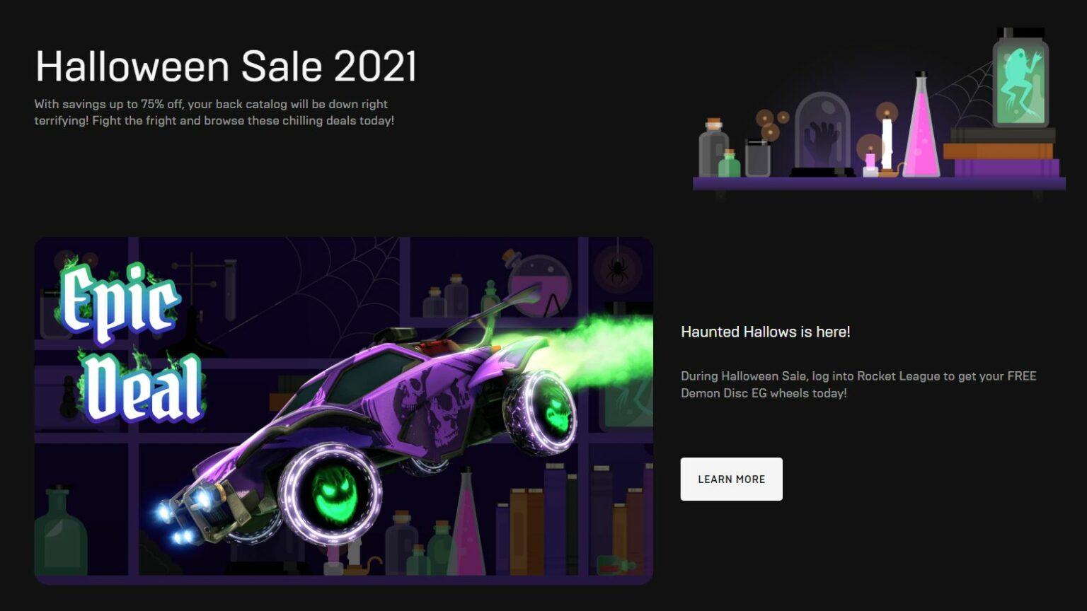 Halloweenské slevy Epic Games Store 2021