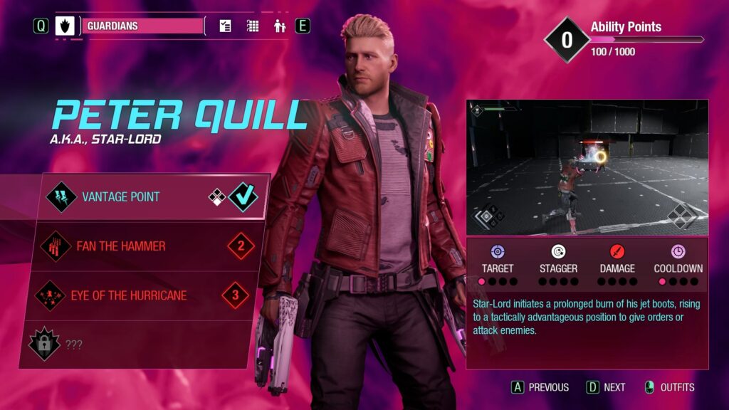 Marvel's Guardians of the Galaxy - speciální schopnosti