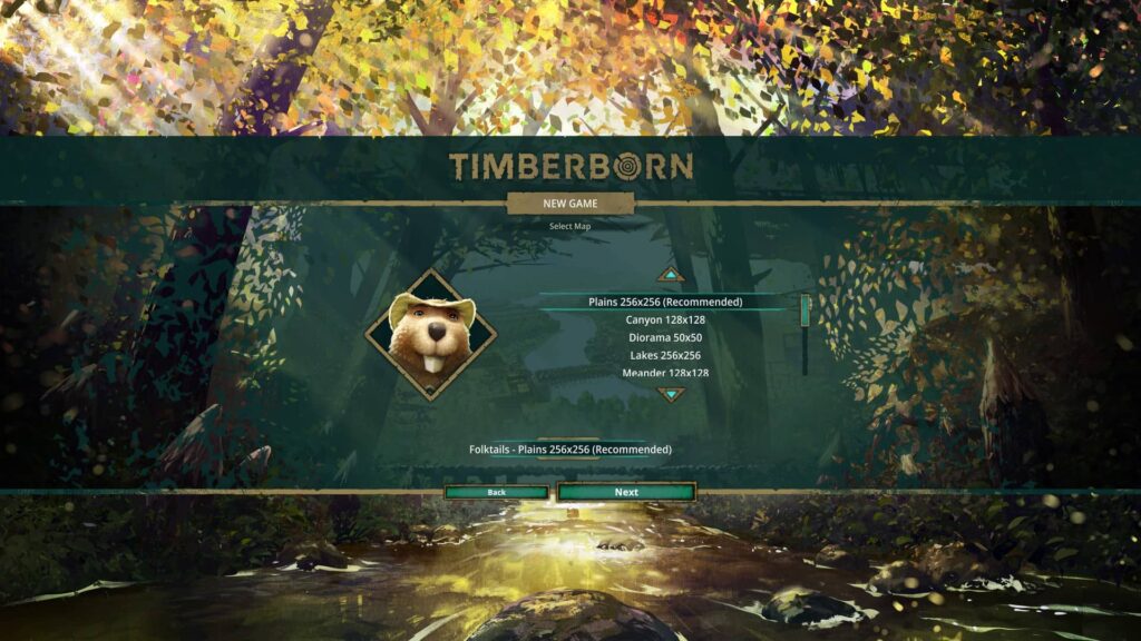 Timberborn - výběr mapy