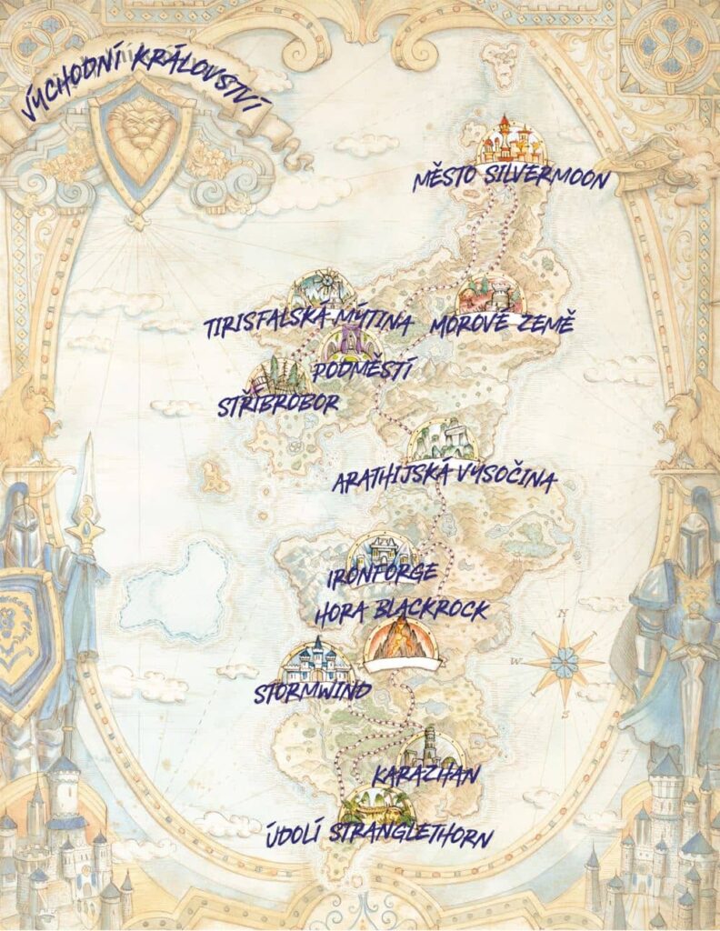 World of Warcraft Putování Azerothem – Východní království - mapa