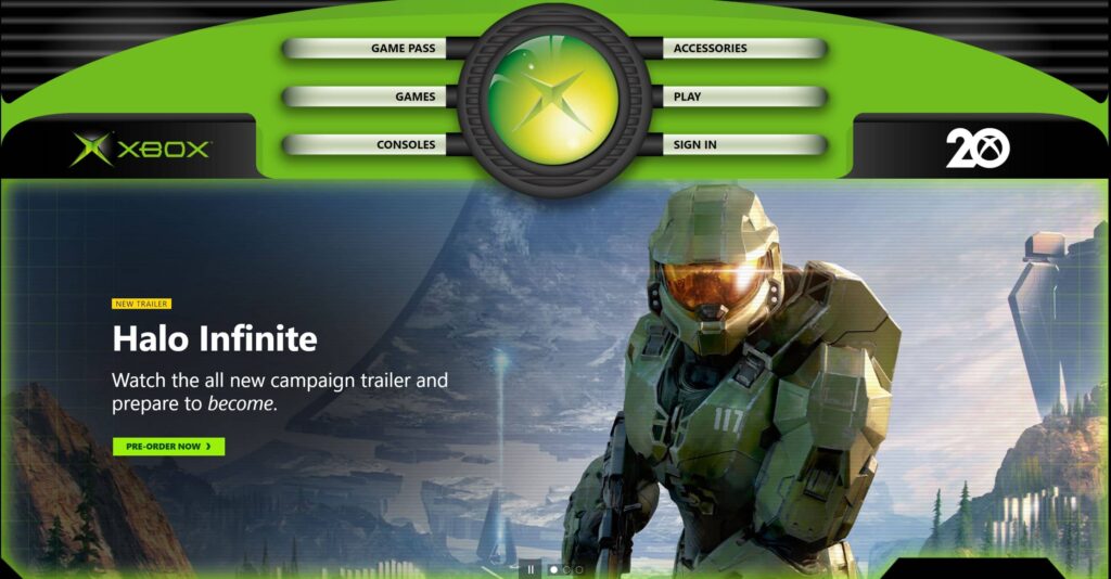 Xbox – webové stránky redesign