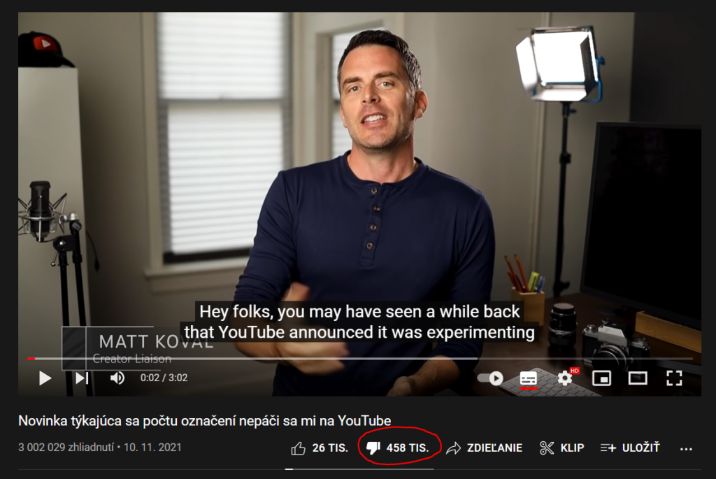 Youtube dislike