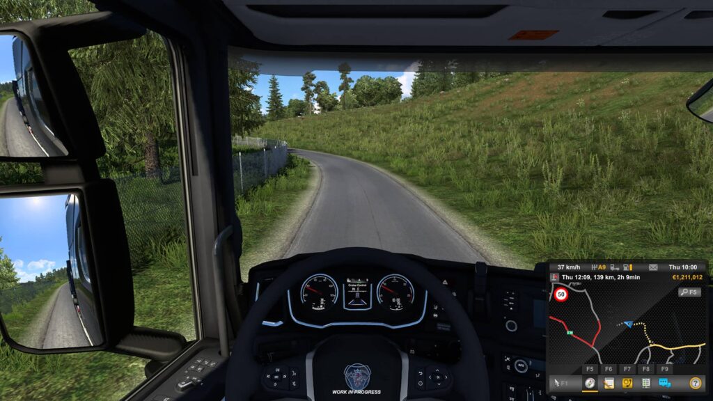 ETS2 - přerušovaná čára v GPS navigaci