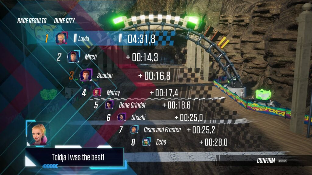 Fast & Furious: Spy Racers - výsledek závodu
