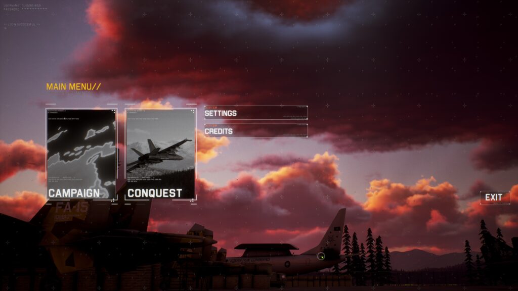 Project Wingman menu