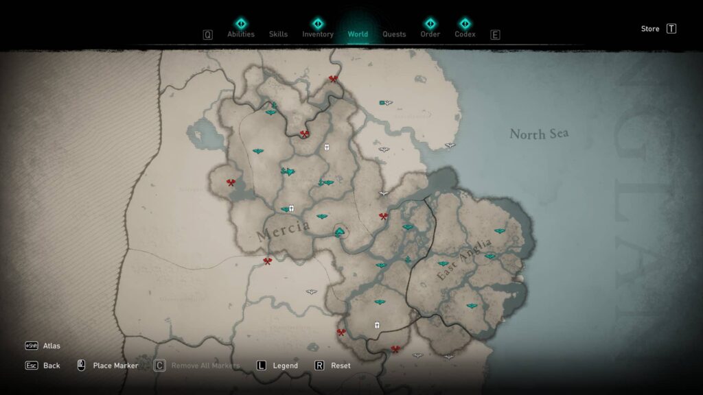 Assassin's Creed® Valhalla - mapa světa