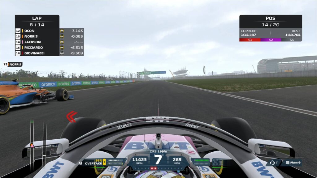 F1 2021 - předjíždění soupeře