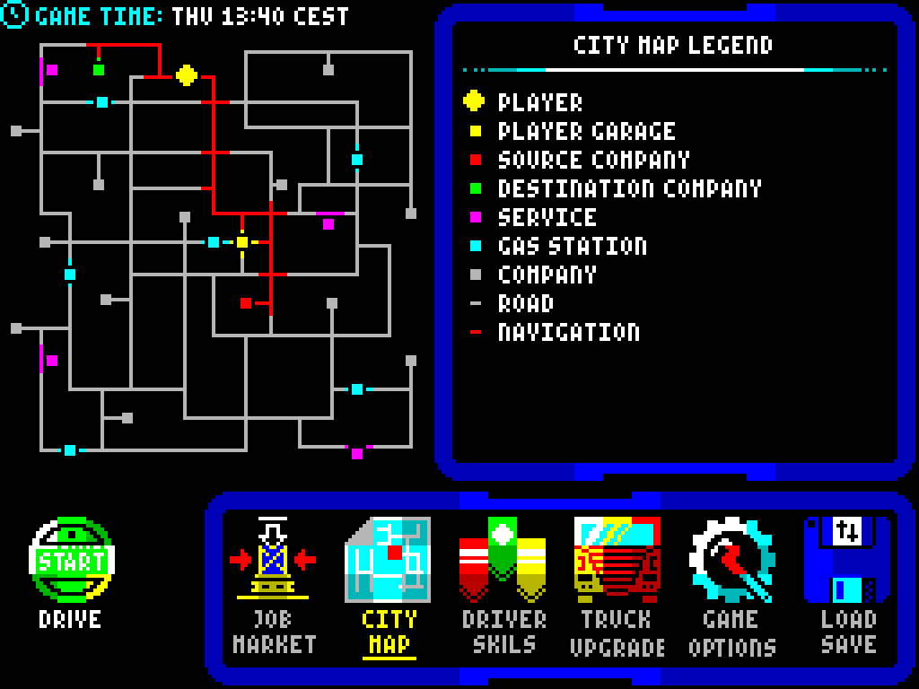 ETS2 ZX Spectrum Edition - mapa