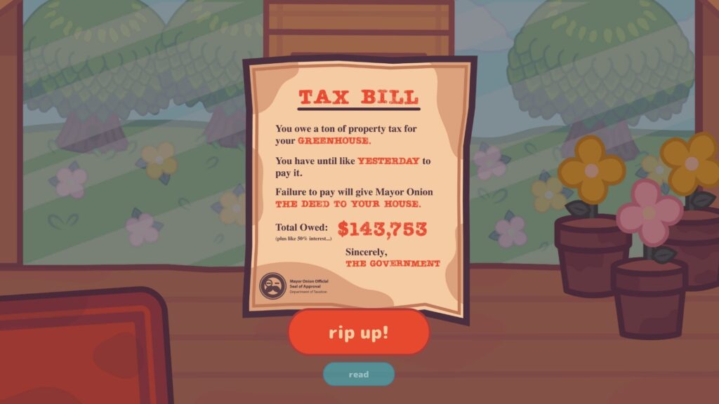 Turnip Boy Commits Tax Evasion – daně