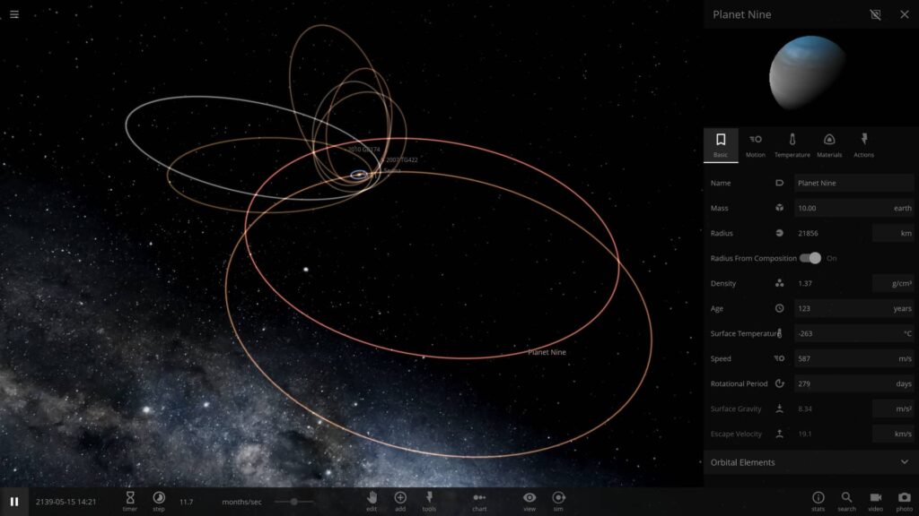 Universe Sandbox - ovládání