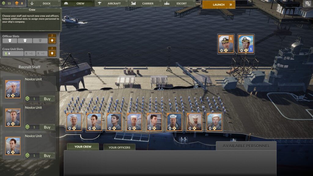 Aircraft Carrier Survival posádka