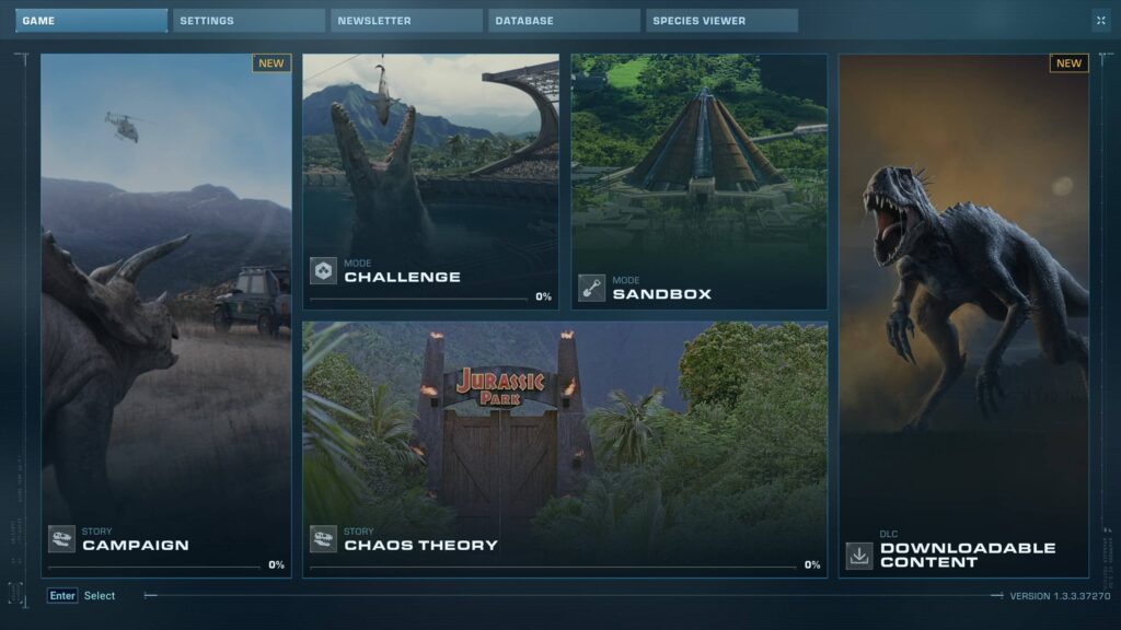 Jurassic World Evolution 2 – možnosti výběru