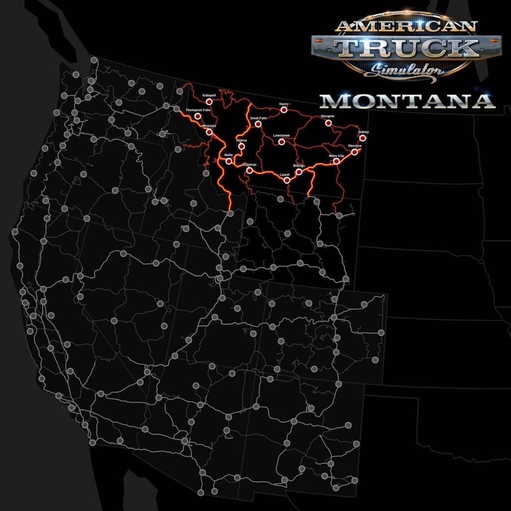 ATS Montana - mapa