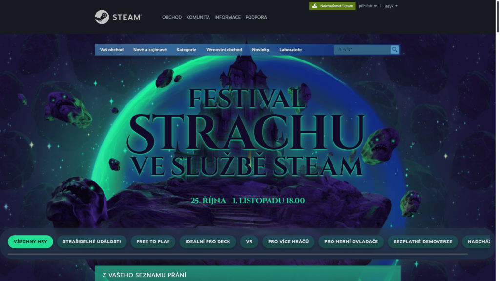 Steam - festival strachu