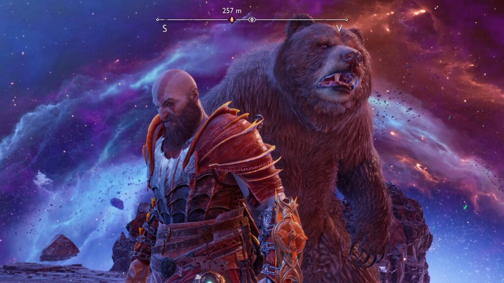 God of War Ragnarök – otec a medvěd