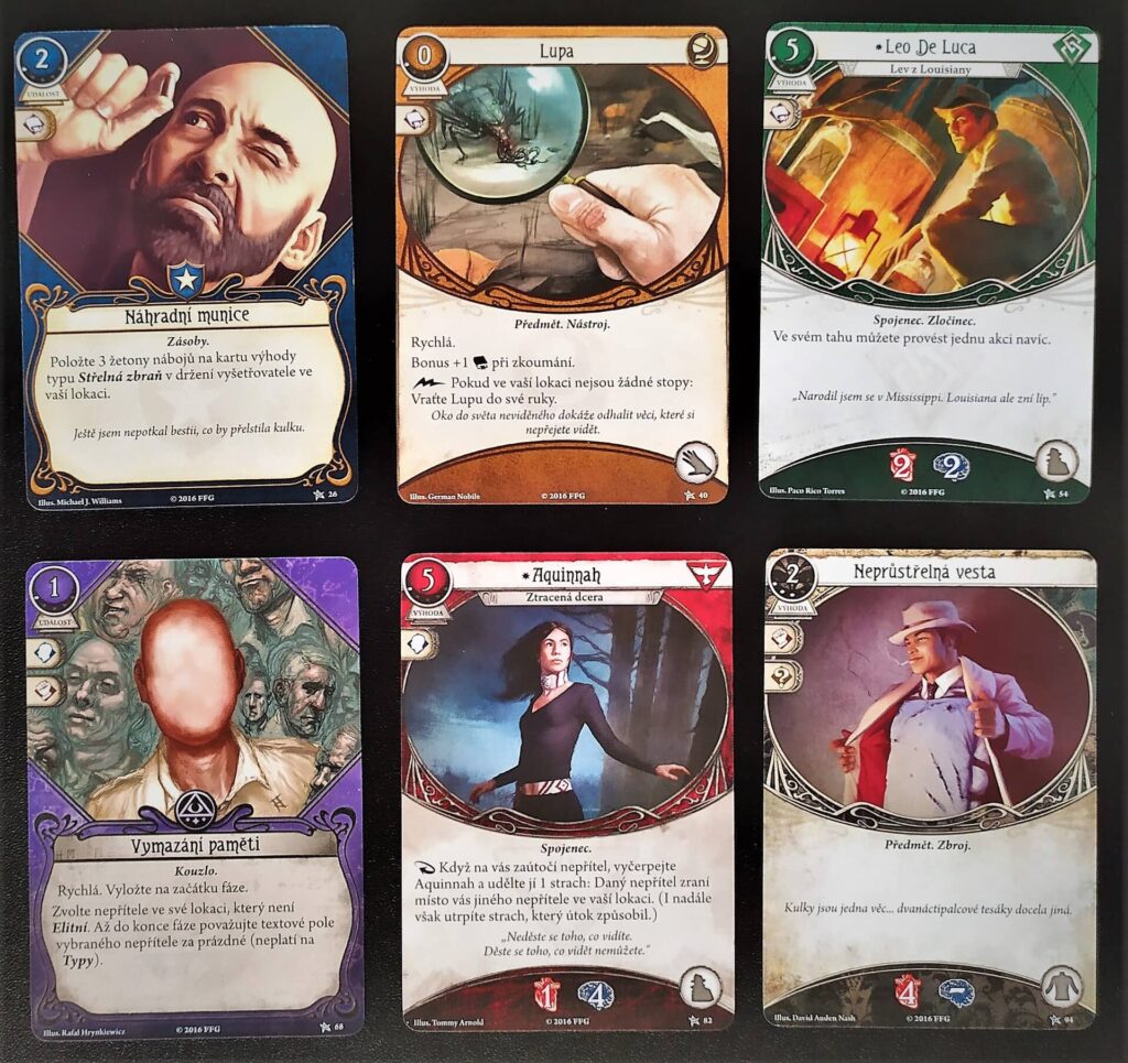 Arkham Horror Karetní hra - akční karty