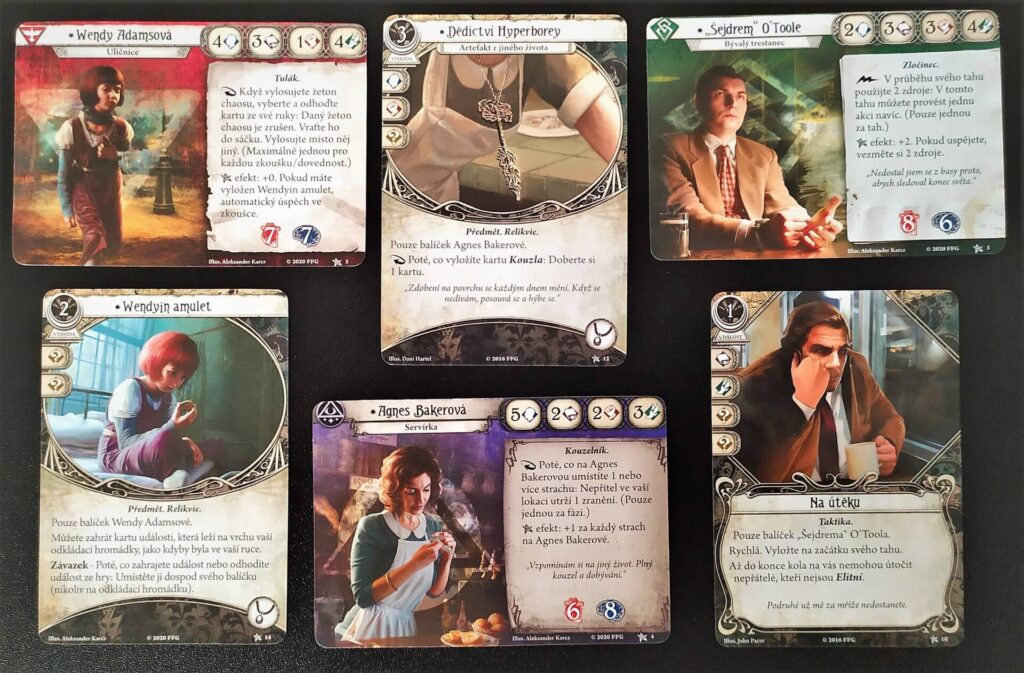Arkham Horror Karetní hra - karty postav