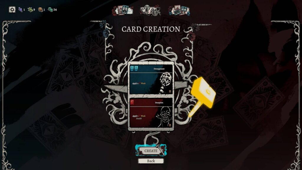 Nadir A Grimdark Deckbuilder – vytvoření nové karty