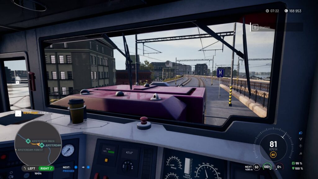 Train Life - A Railway Simulator - pohled z kabiny