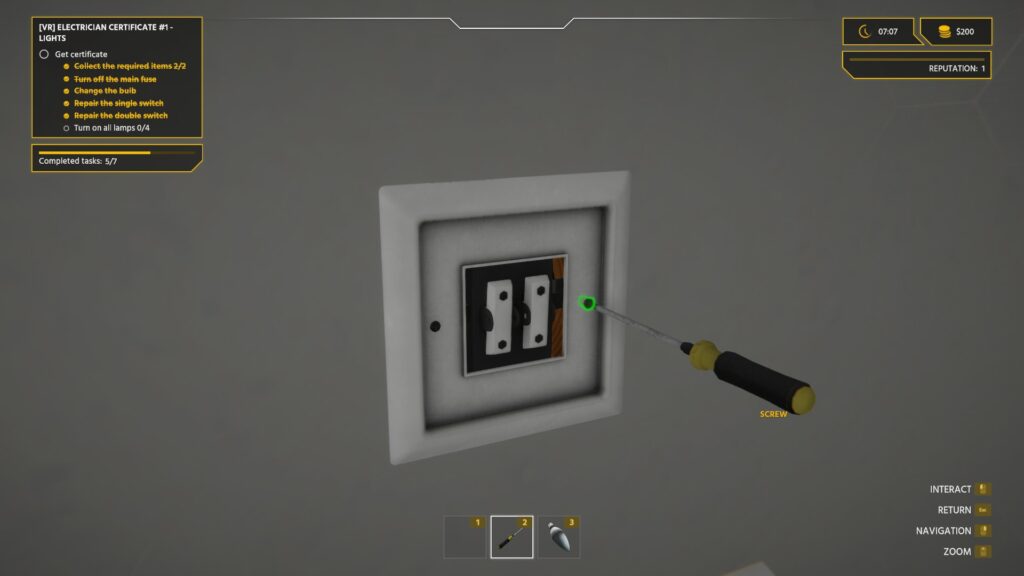 Electrician Simulator - vypínač
