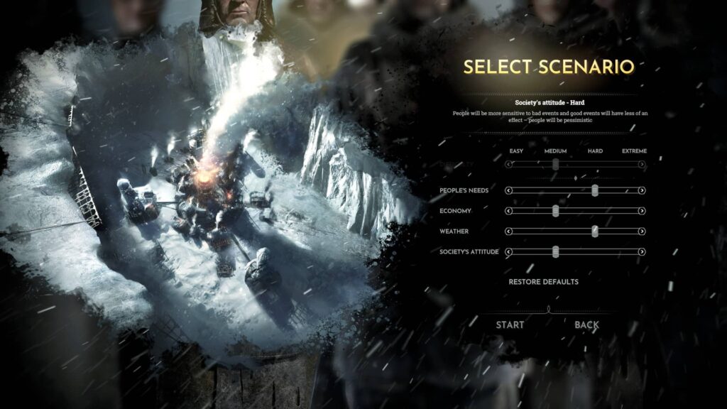 Frostpunk – Nastavení obtížnosti