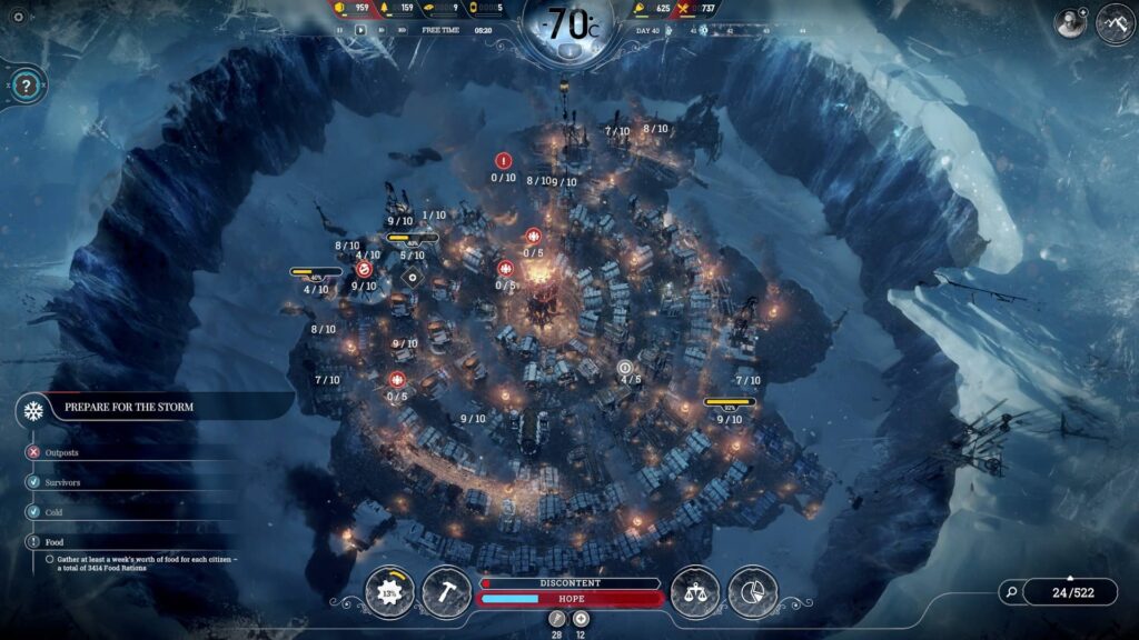 Frostpunk – Pohled na město