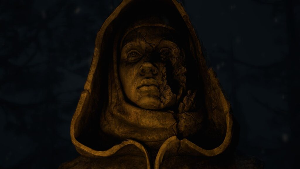 Diablo IV socha postavy v kápi