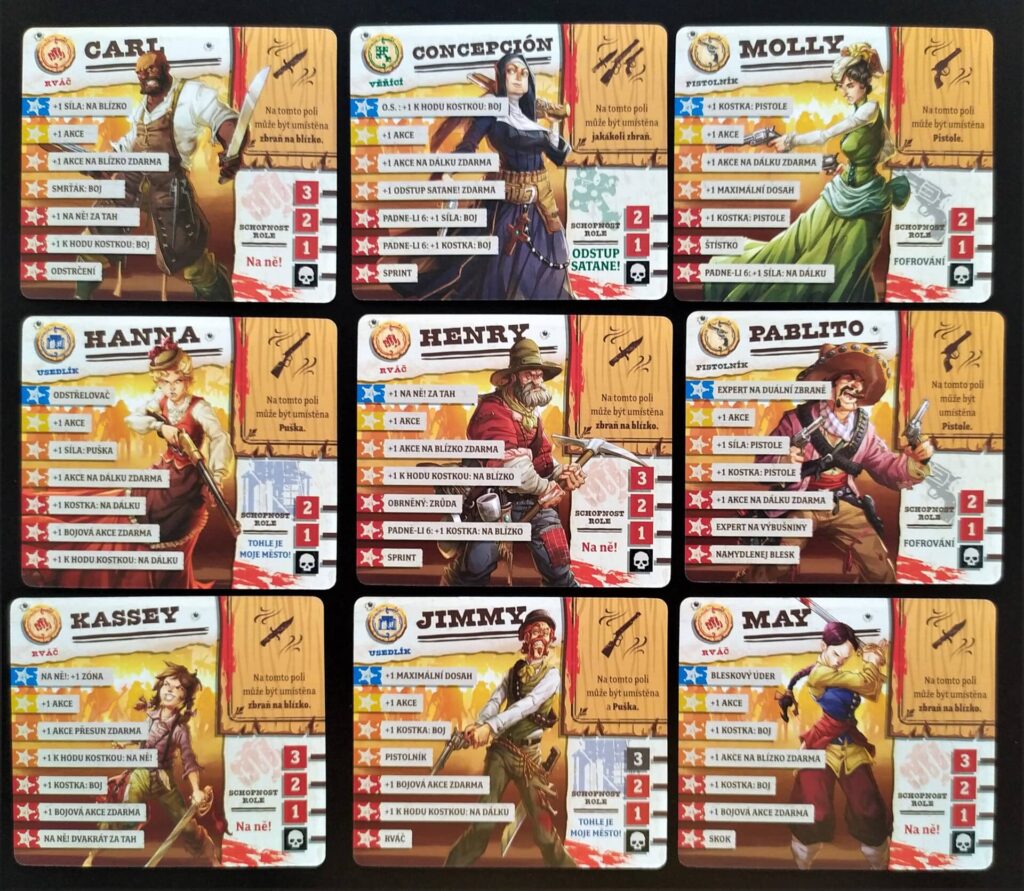 Zombicide Živí nebo nemrtví - karty přeživších